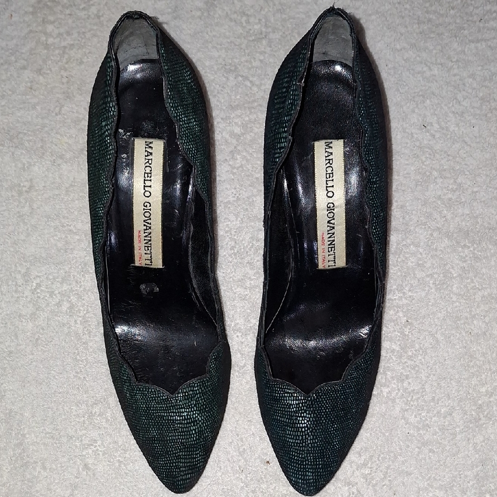 Marcello Giovannetti Women's‎ Black/ Forest Green Pumps